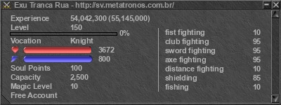 Signature for player Exu Tranca Rua